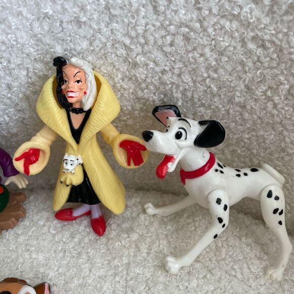 6 Vintage Classic Disney Figures 80s 90s 3 Dwarves Dalmatian Cruella Bambi - Picture 4 of 10